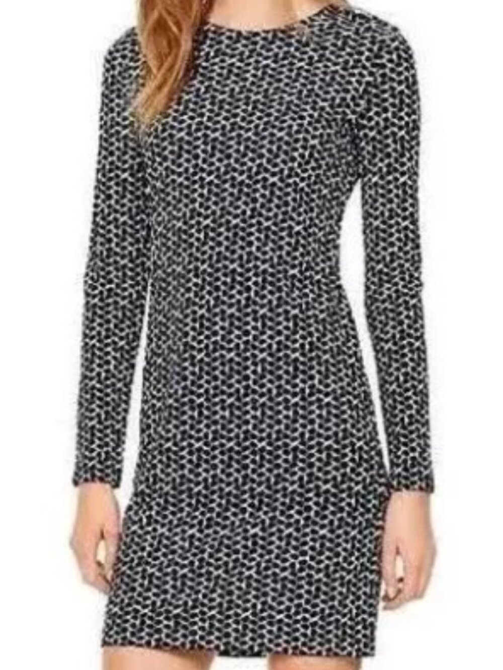 ✨ Tory Burch "Tessera" Navy Matte Jersey Crewneck Geometric Dress Size M ✨